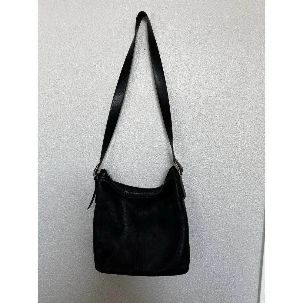VTG Coach Legacy Black Leather Hobo‎ Messenger Crossbody Bag Purse Buckle 9188
